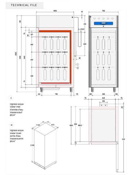 AL4S/FC (23) Reifeschrank 850 Liter, belüfteten, 1 Volltür 20x GN 2/1